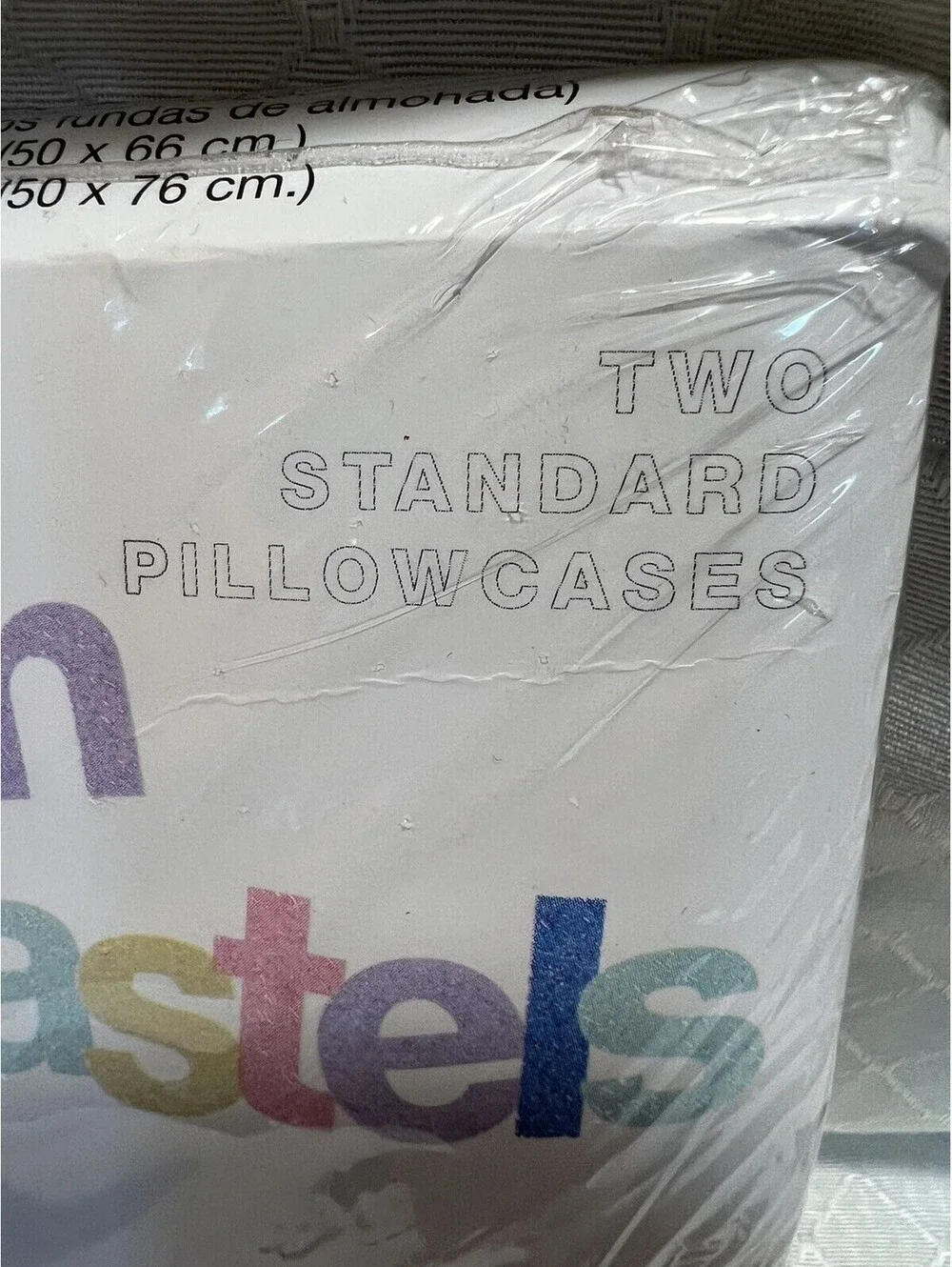 Passion Pastels 2 Standard Pillow Cases Purple Satin Edge New 180 Thread CT